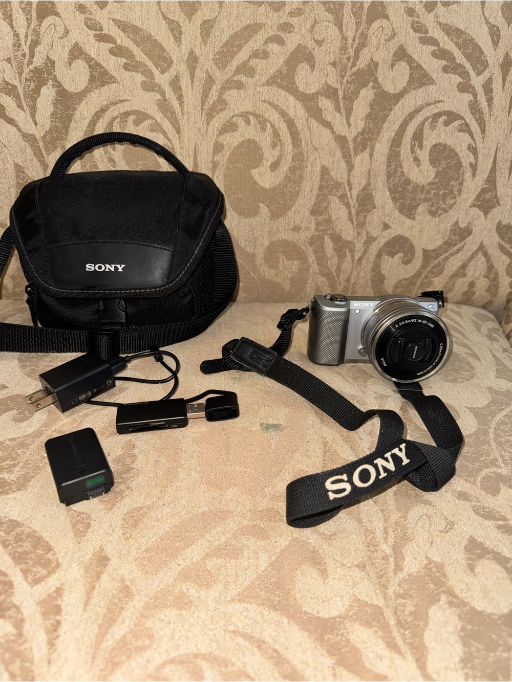Sony A5000 Silver Mirrorless Camera with Accessories - Silver
